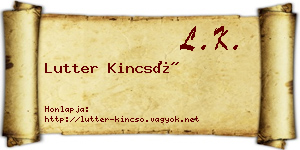 Lutter Kincső névjegykártya